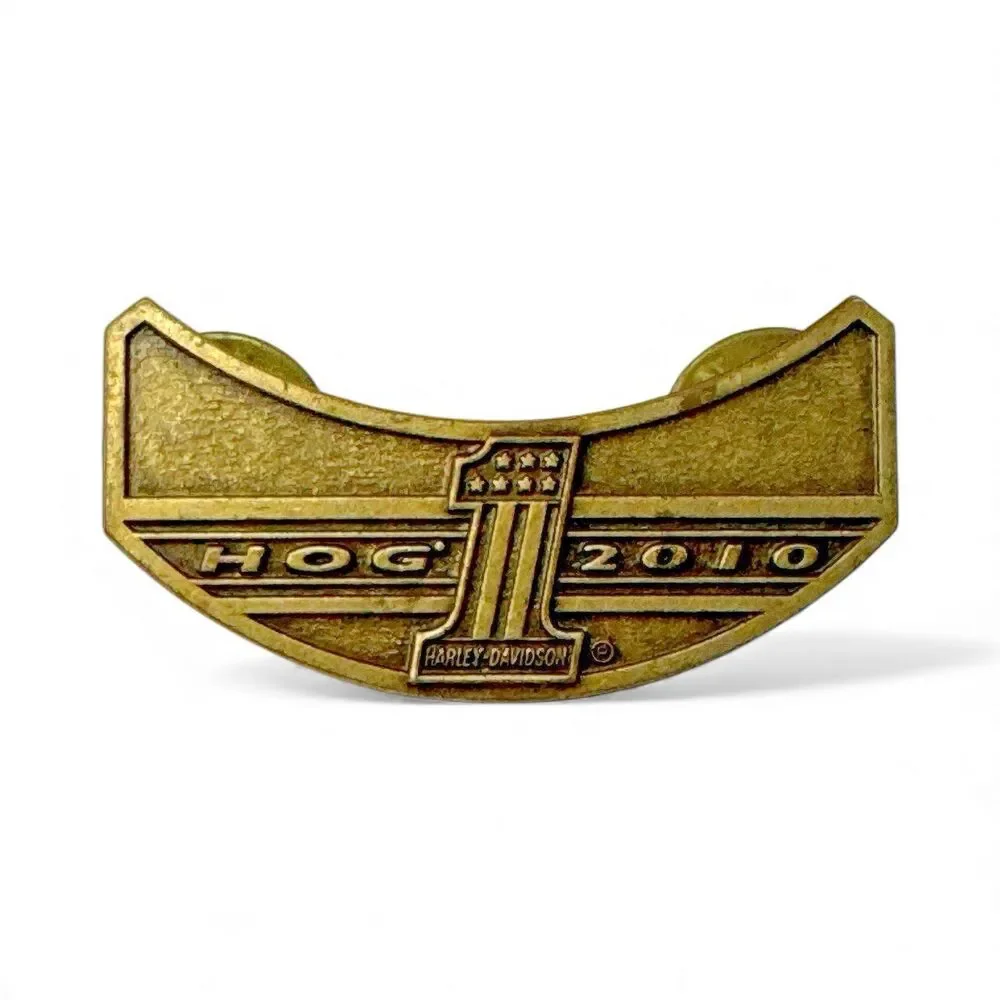 Harley-Davidson H.O.G. 2010 Pin Badge Gold Tone ©2008 H-D 1.5”